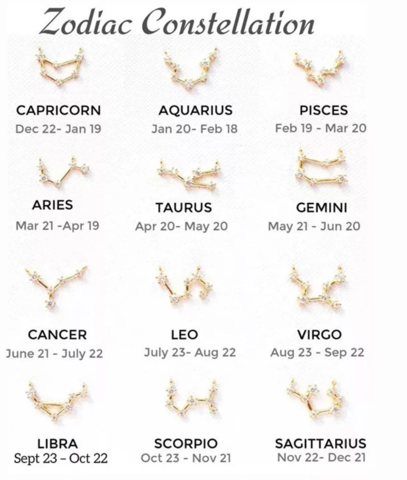 Zodiac Constellation Gift Earrings|Zodiac Sign Earrings