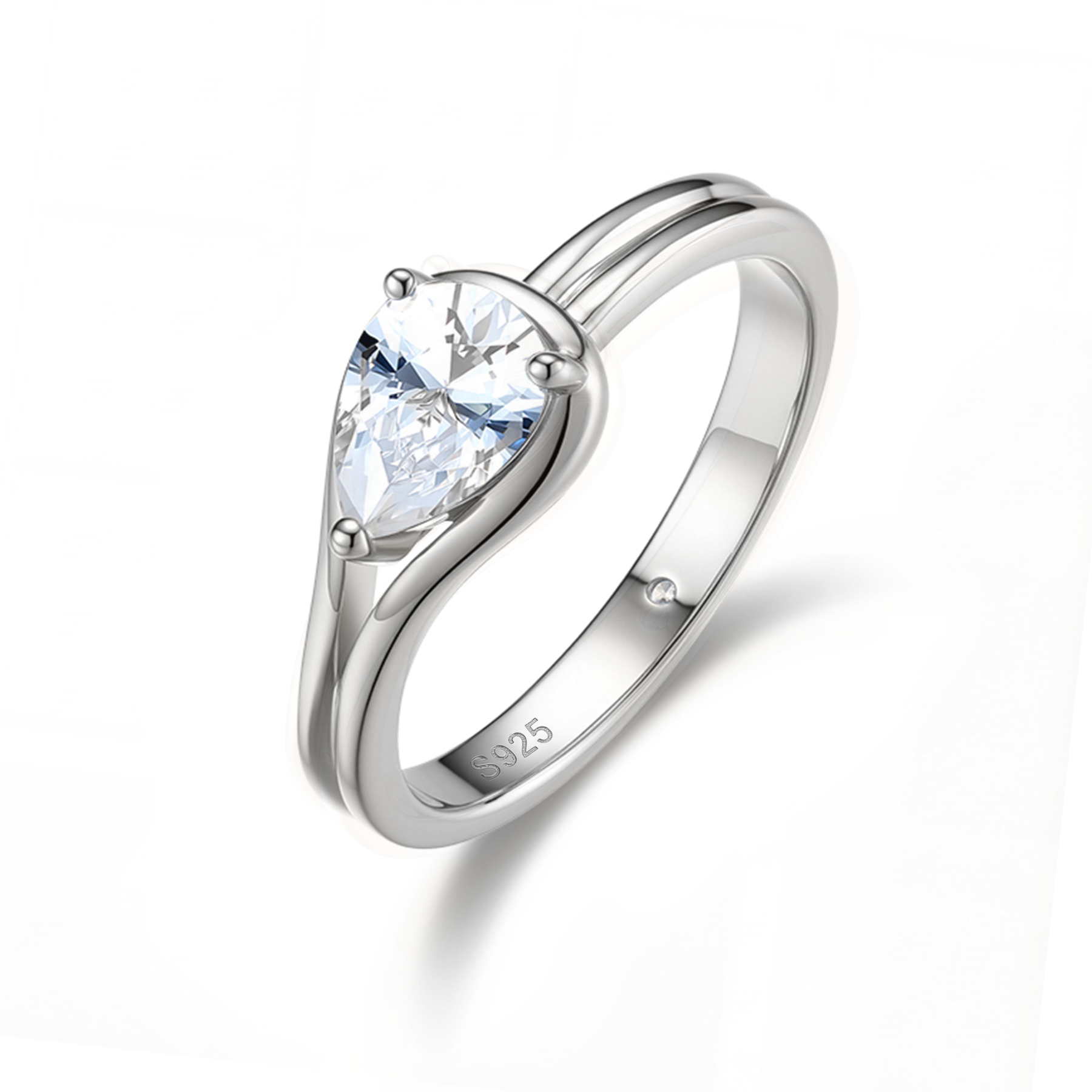 Tear of Light Ring-18K Gold Plated Silver