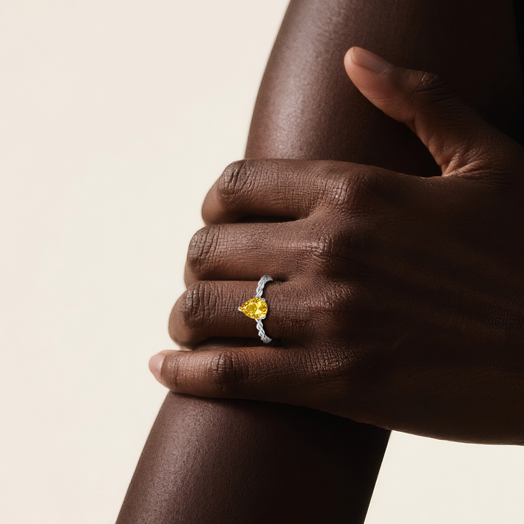 Zodiac Teardrop Twist S925 Sterling Silver Ring