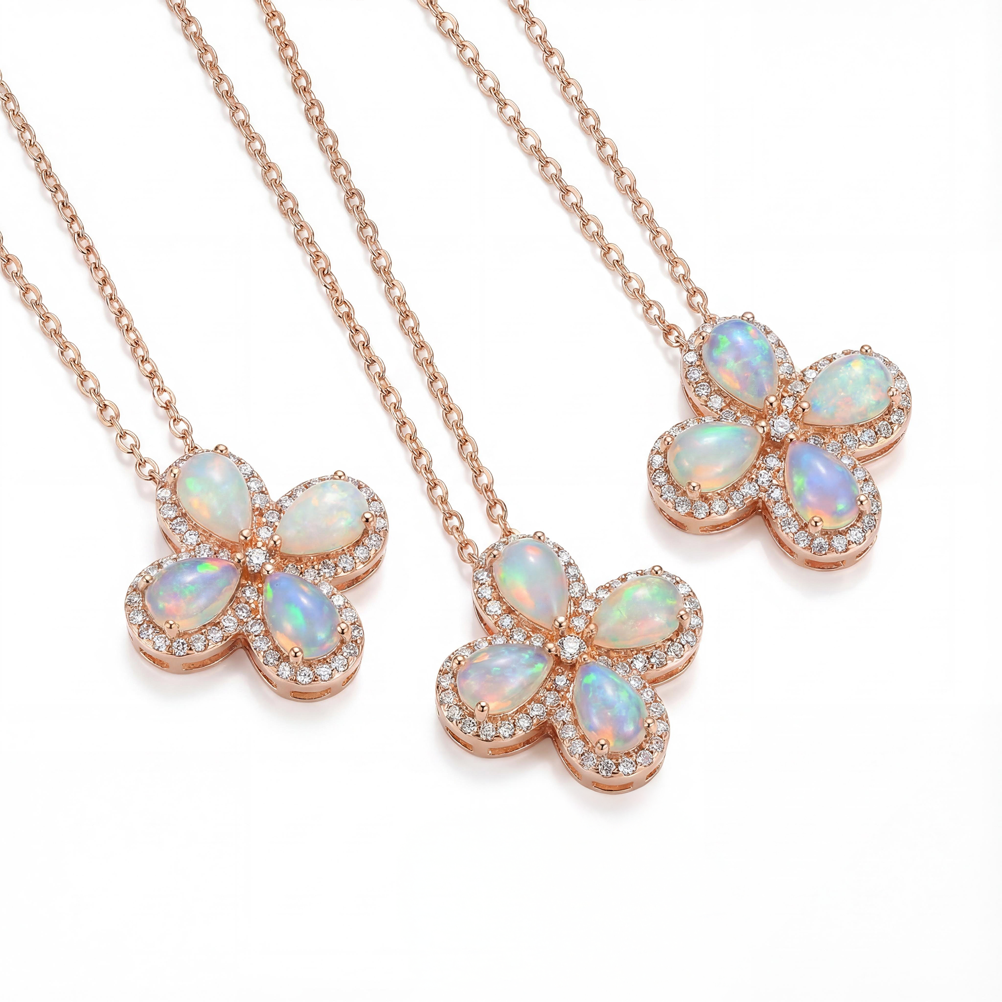 Four-Leaf Clover Opal Necklace