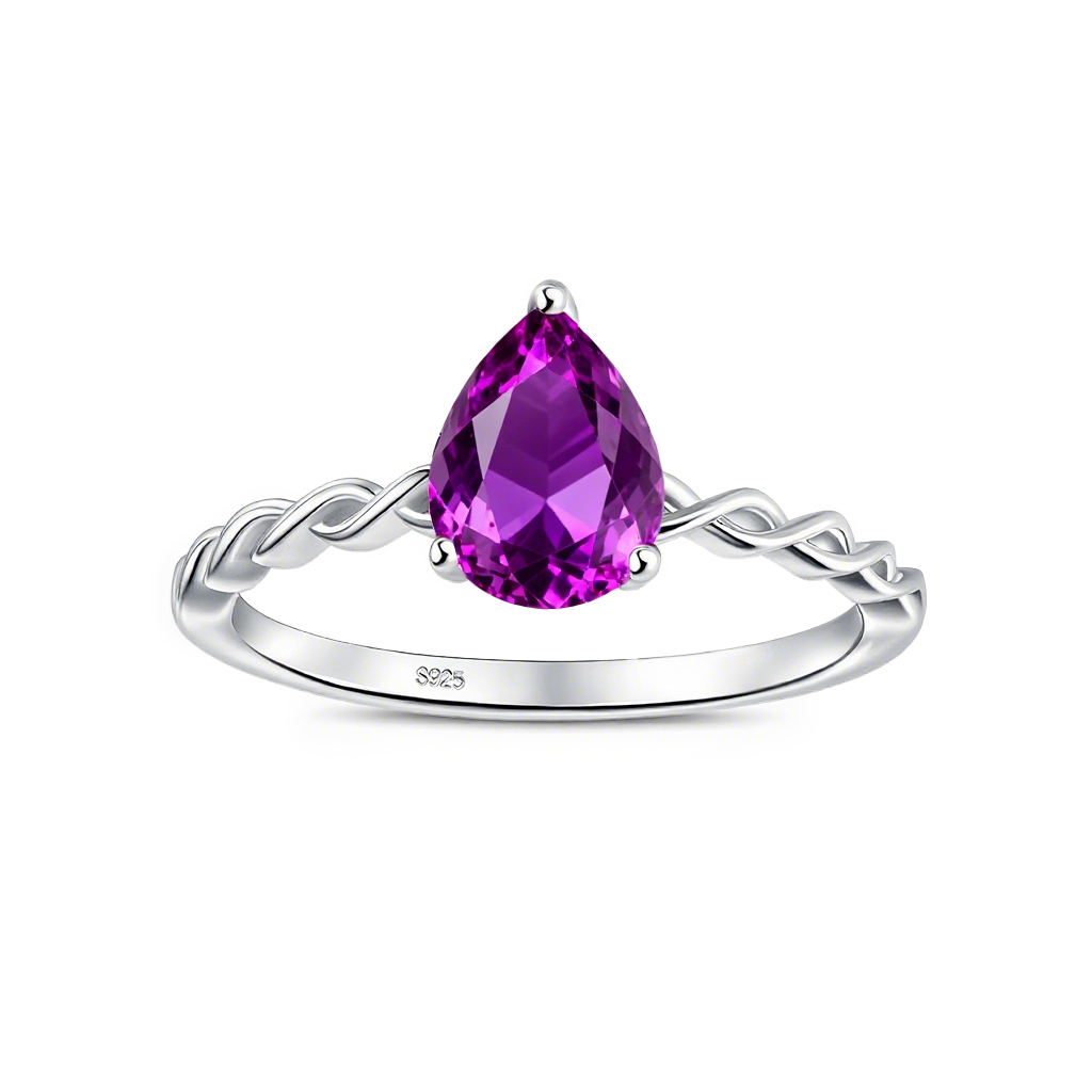 Zodiac Teardrop Twist S925 Sterling Silver Ring