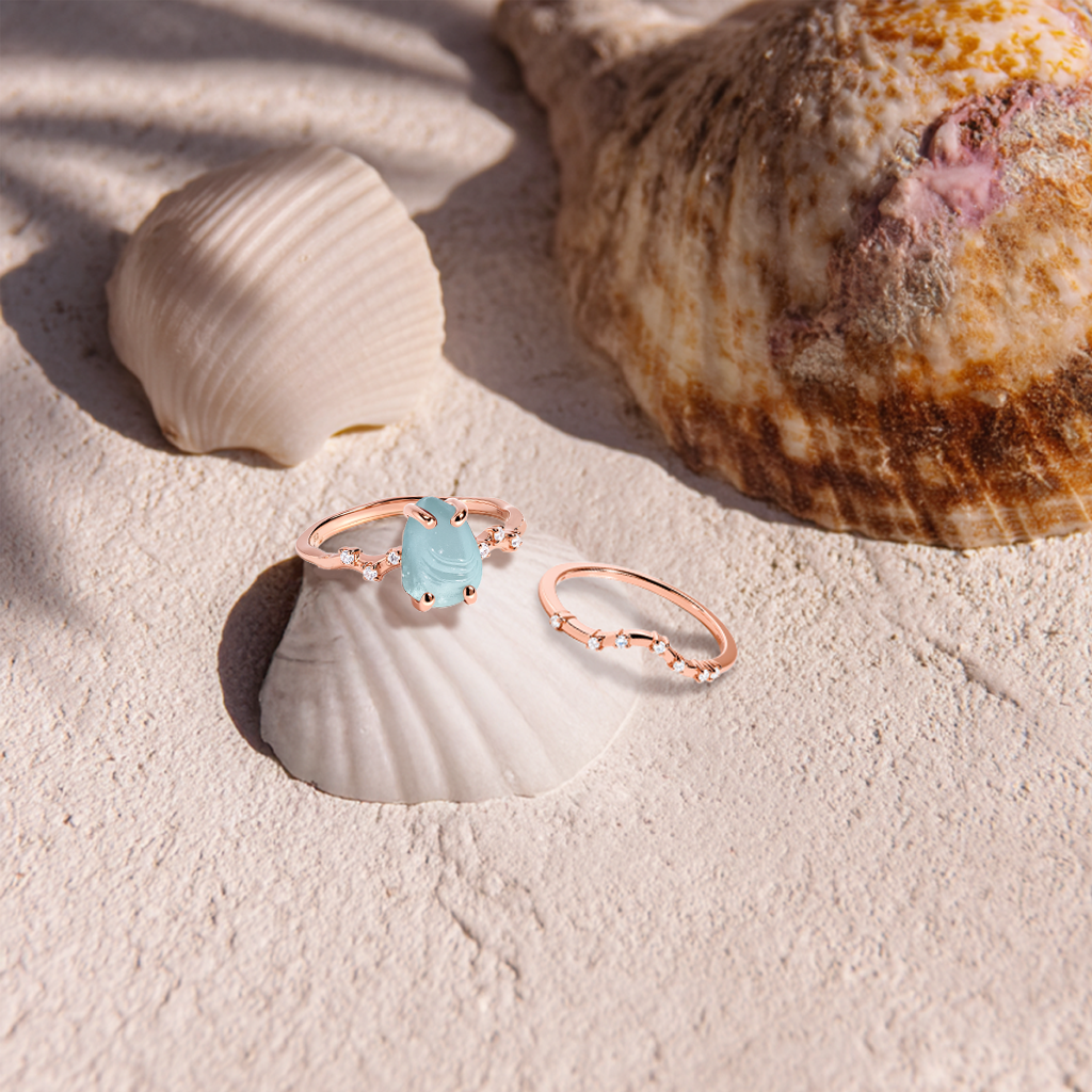 S925 Sterling Silver Plated 18K Rose Gold Dainty Diamond Stacker Ring