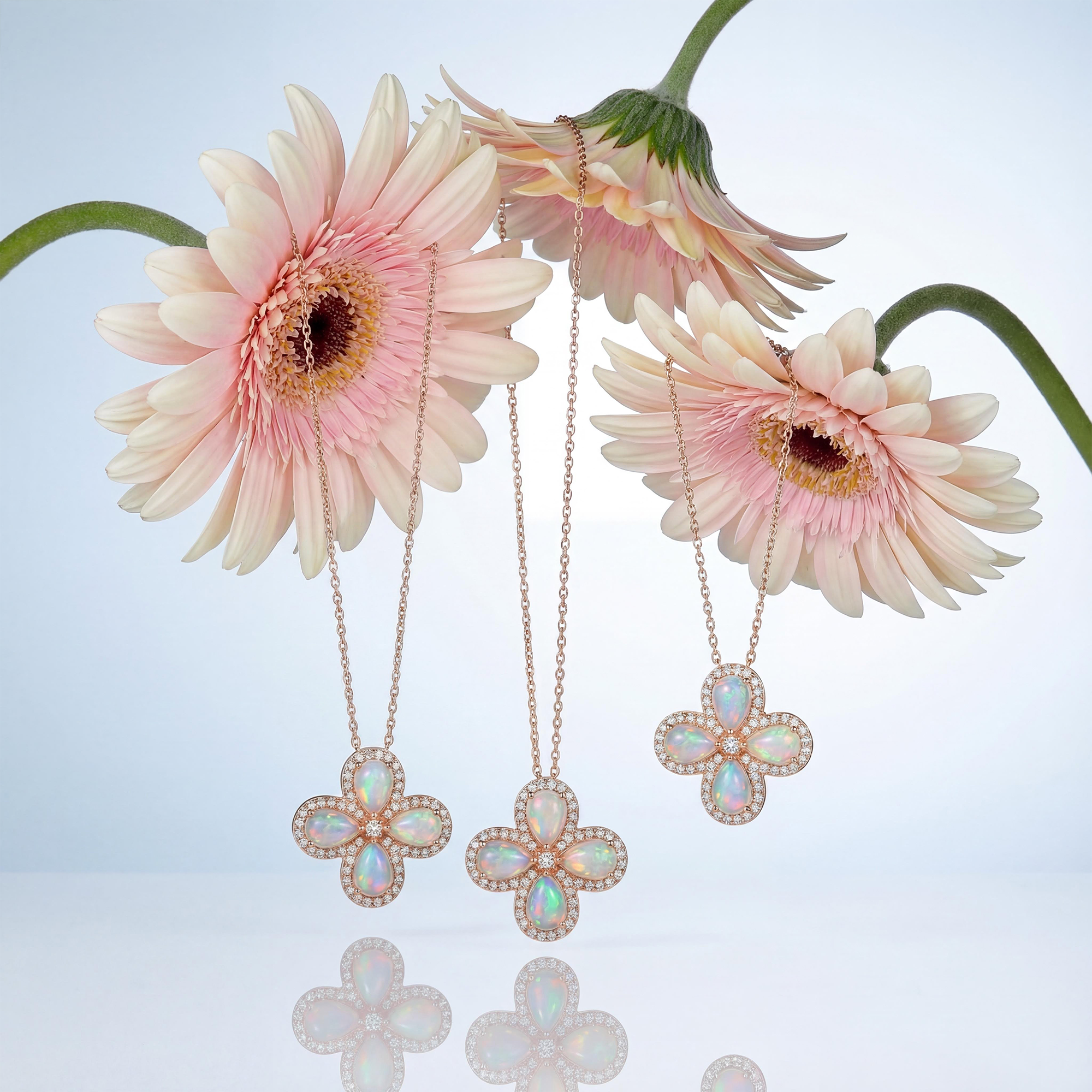 Four-Leaf Clover Opal Necklace