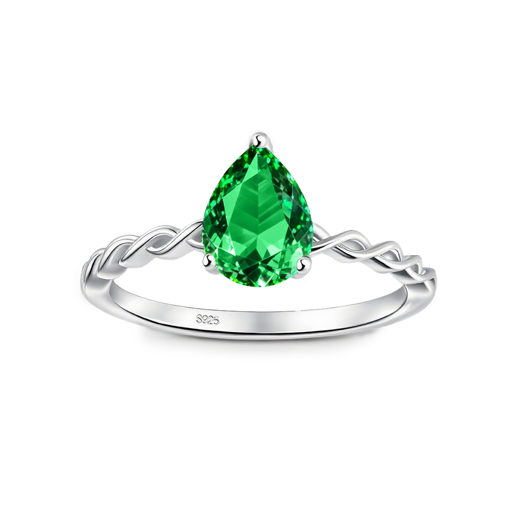 Zodiac Teardrop Twist S925 Sterling Silver Ring