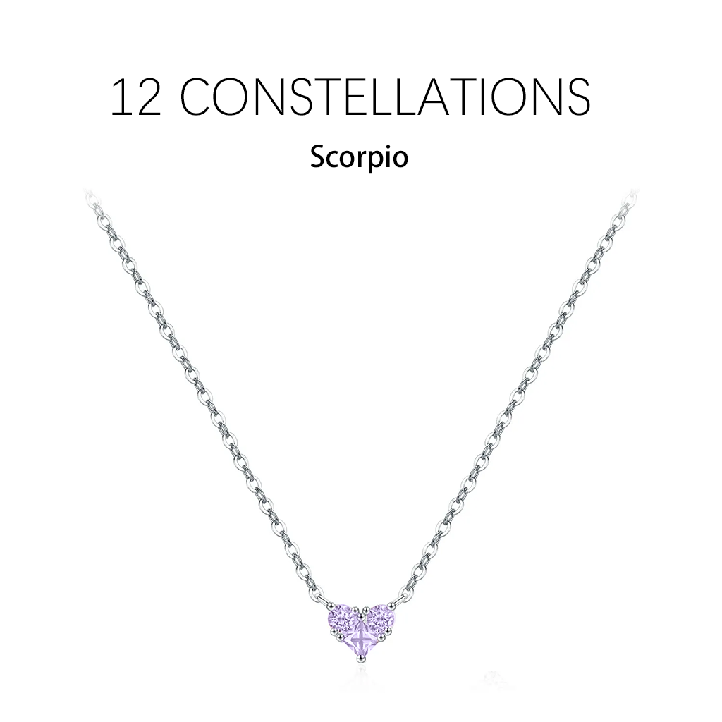 Zodiac Heart 925 Silver Necklace
