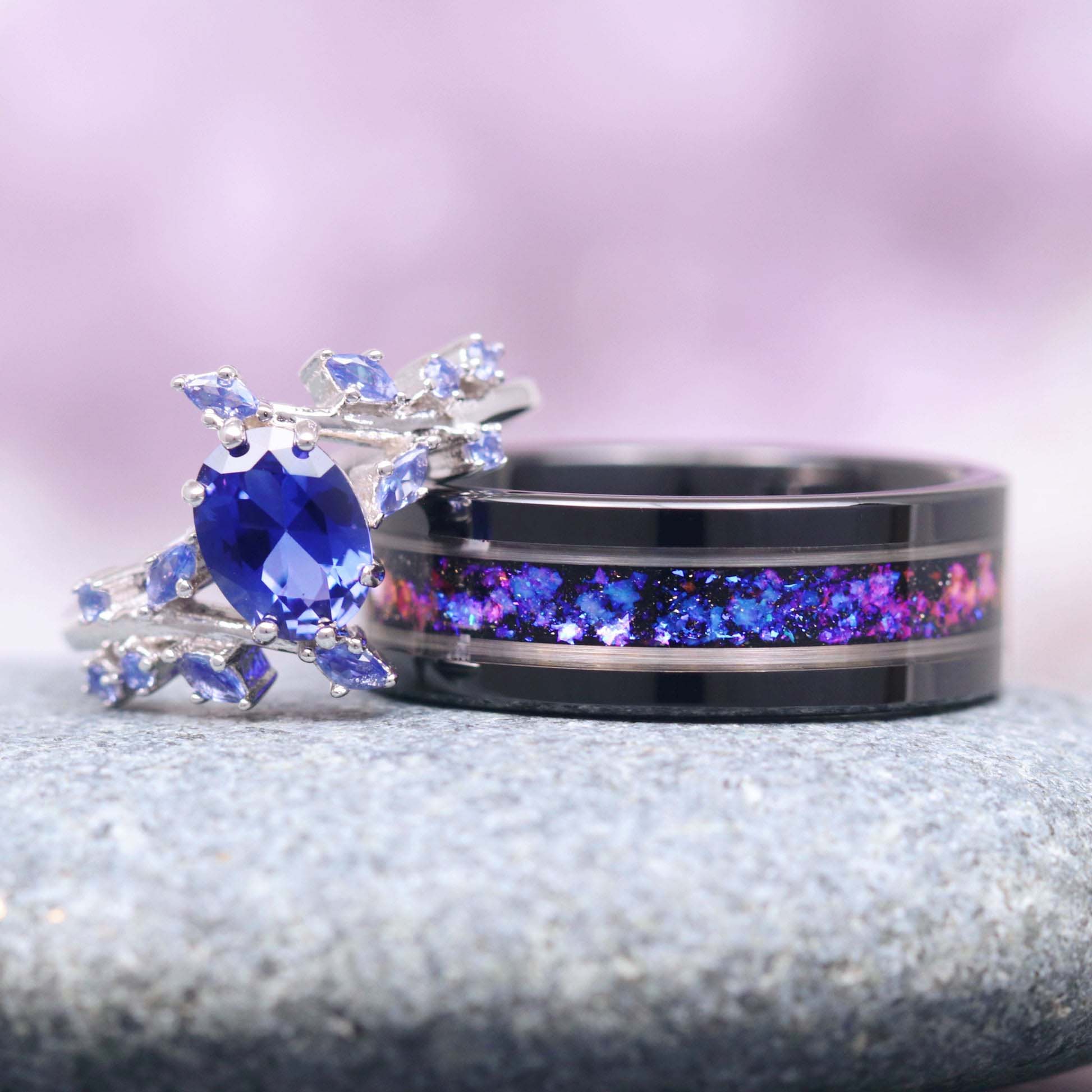 Cornflower Sapphire Leaf Ring