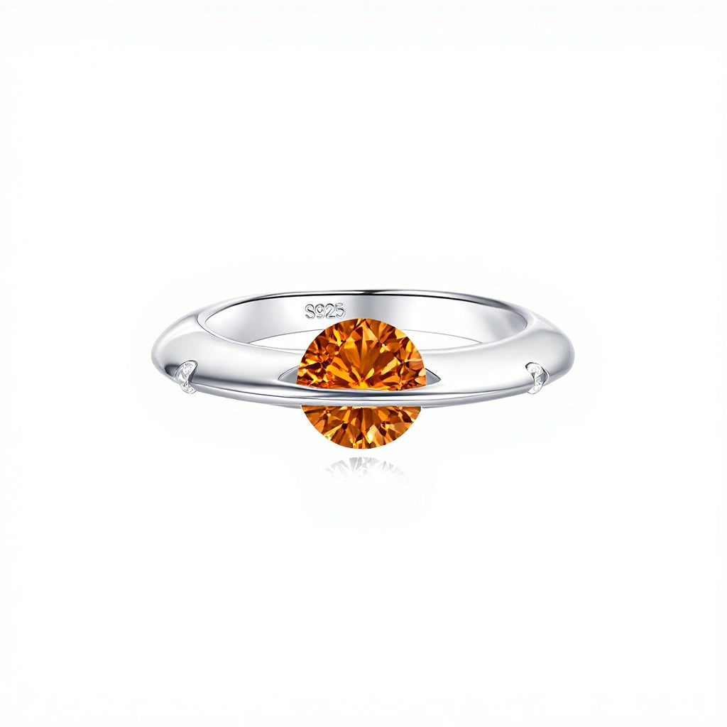 18K Gold Zodiac Lucky Color Rotatable S925 Ring