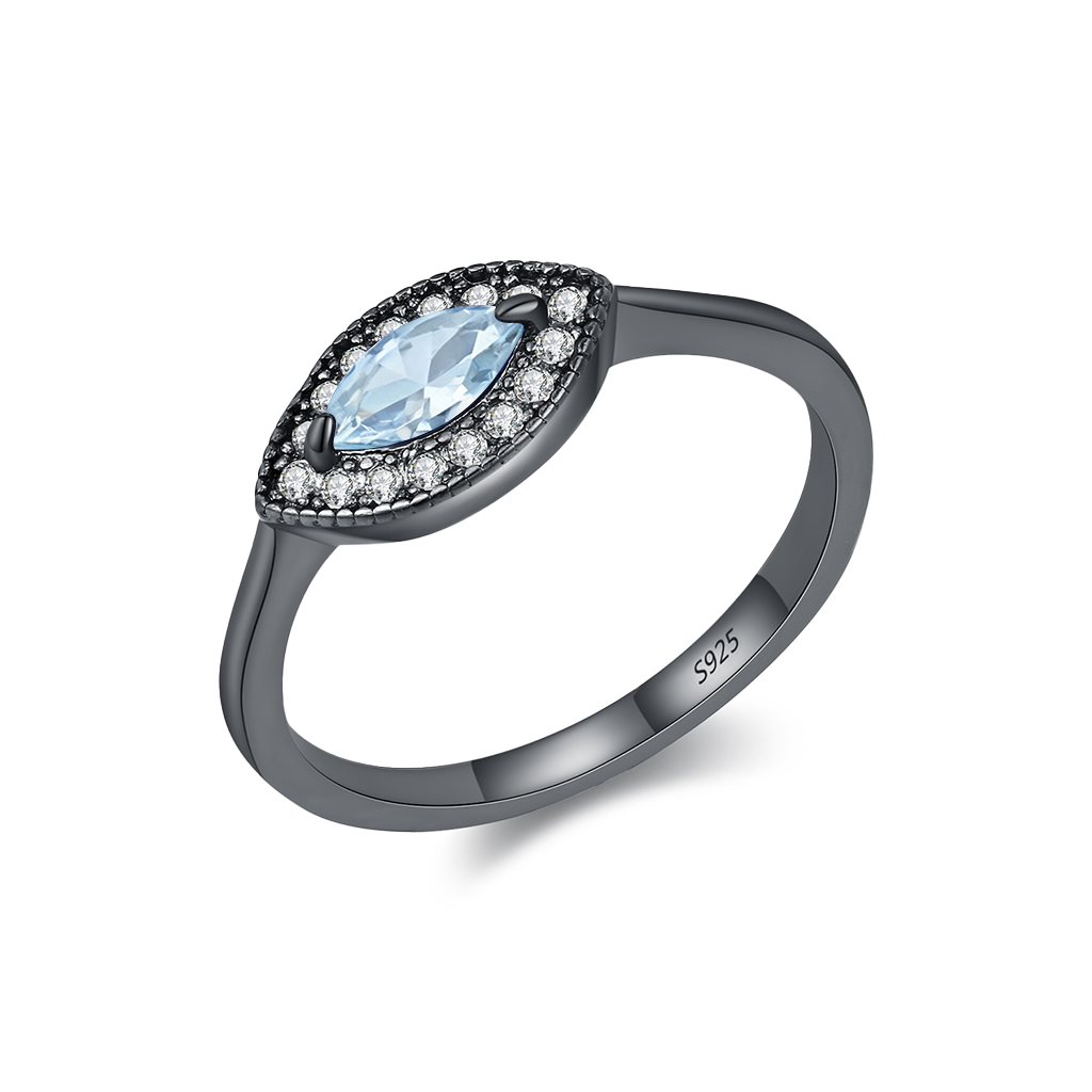 Zodiac Marquise Halo Ring | S925 Sterling Silver