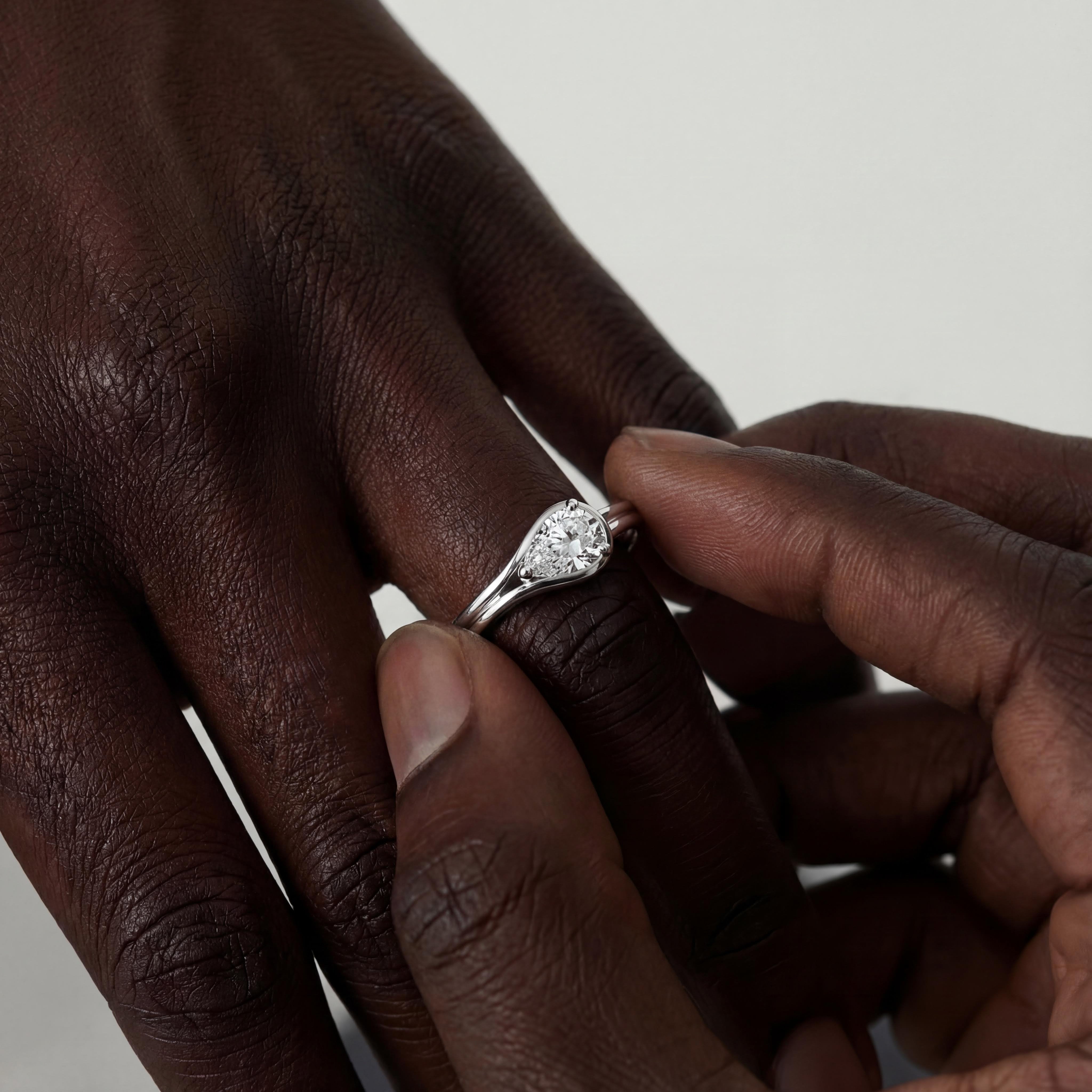 Tear of Light Ring-18K Gold Plated Silver