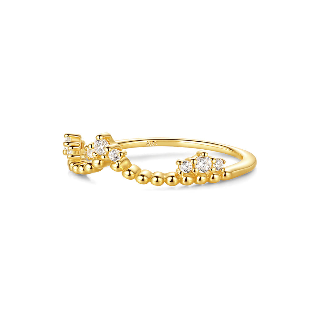 Lace-Inspired Stacking Ring Gold-Plated S925 Sterling Silver