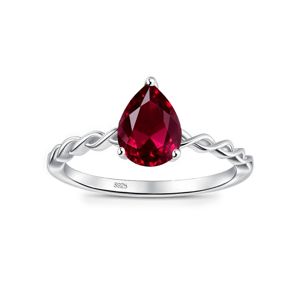 Zodiac Teardrop Twist S925 Sterling Silver Ring