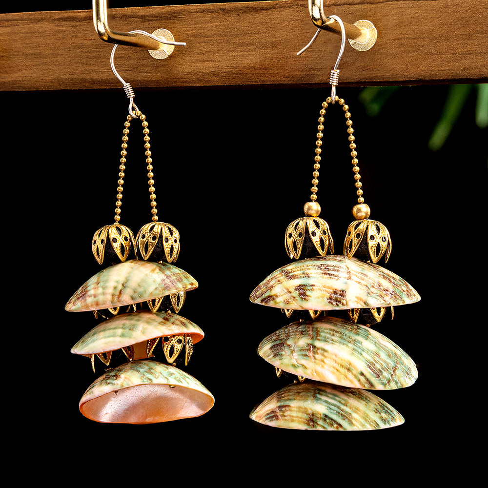 Handmade Shell & Bianstone Harmony Earrings