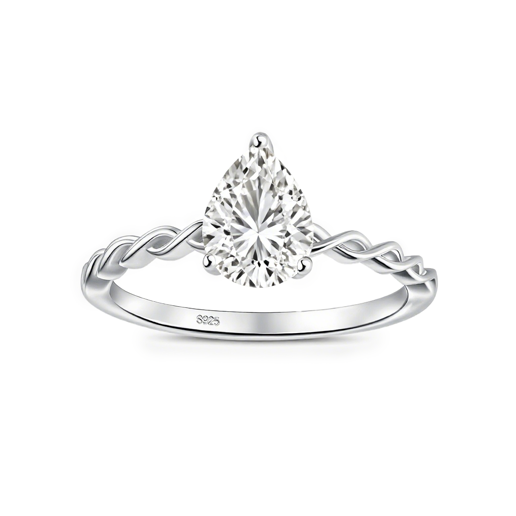 Zodiac Teardrop Twist S925 Sterling Silver Ring