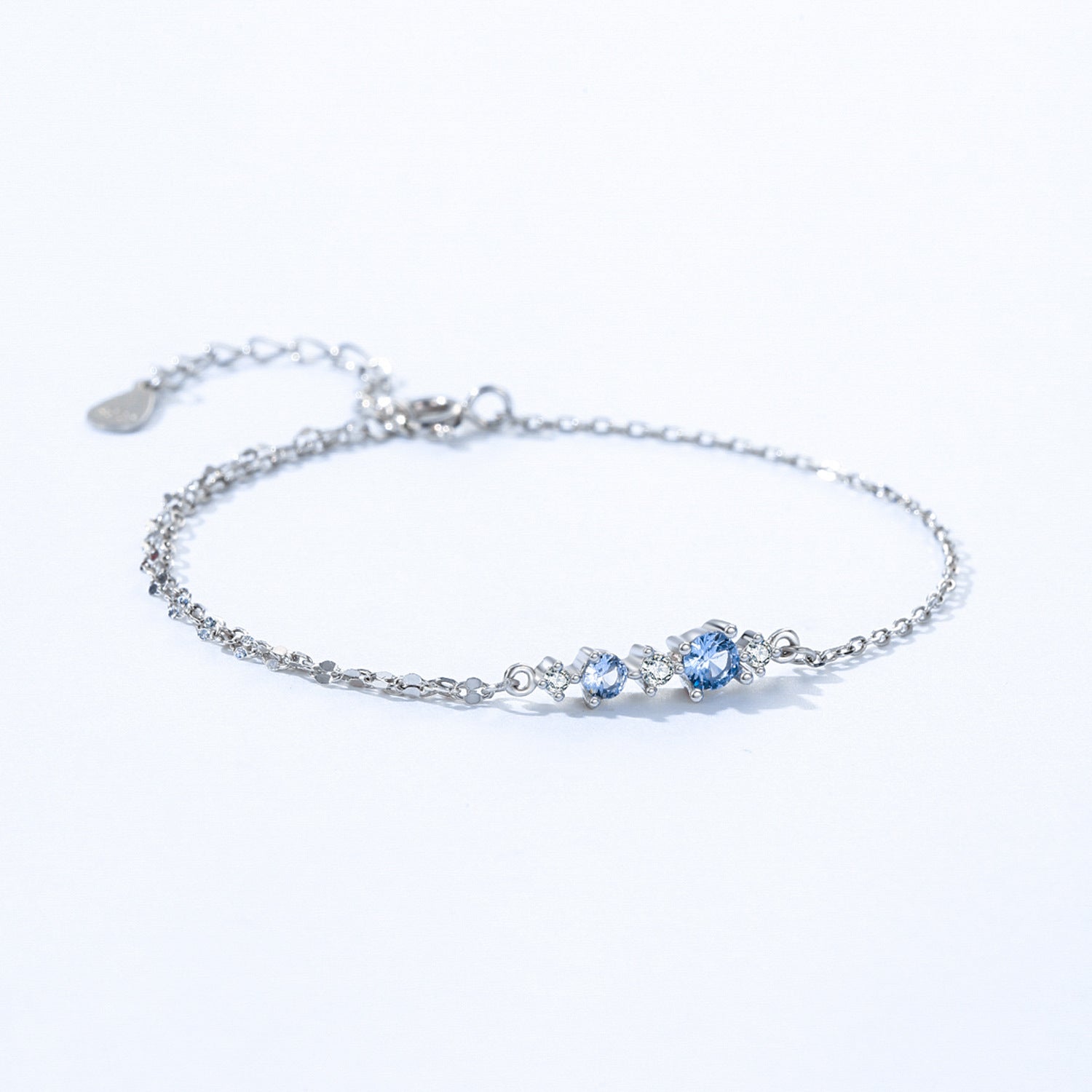 Ice Blue Zircon Sterling Silver Bracelet