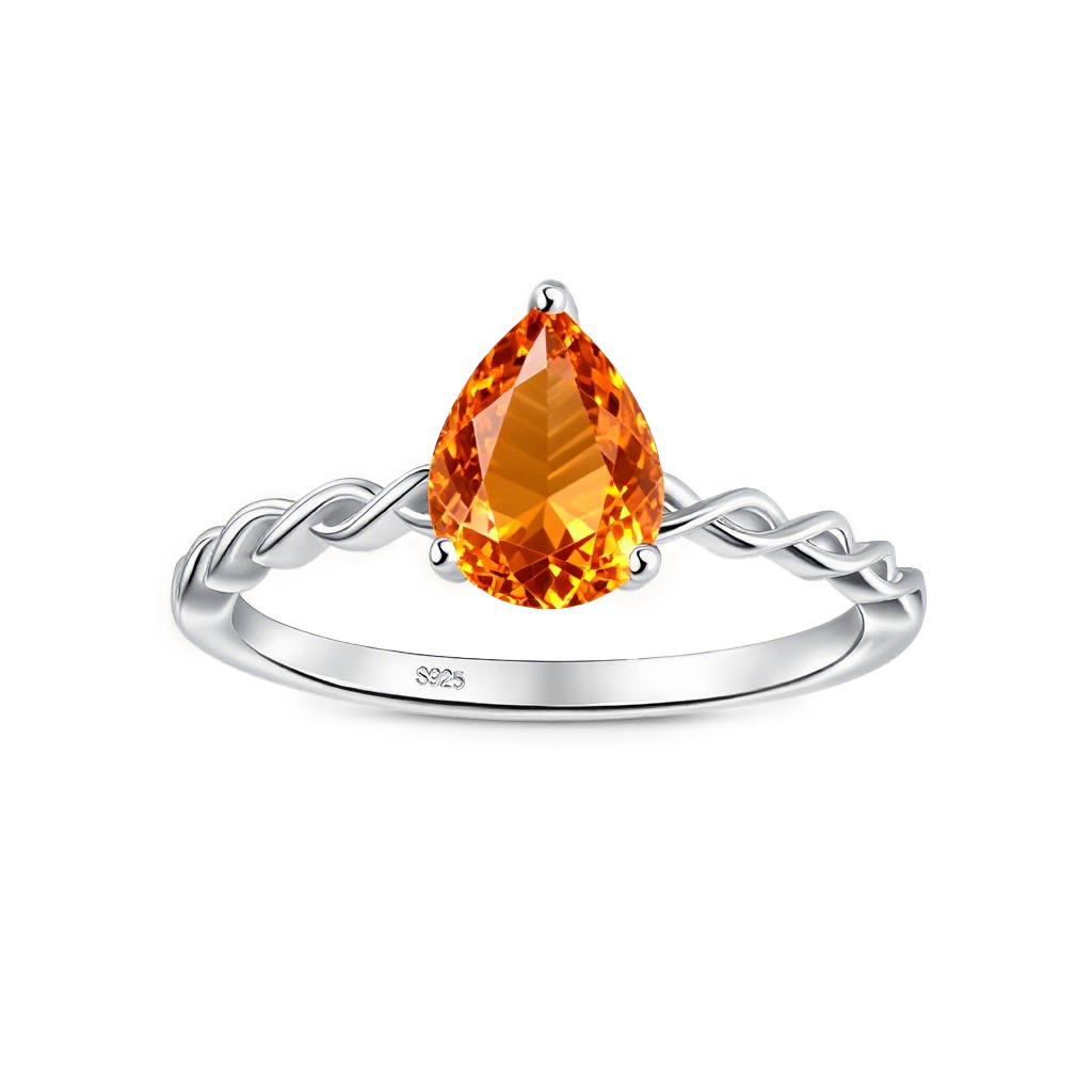 Zodiac Teardrop Twist S925 Sterling Silver Ring