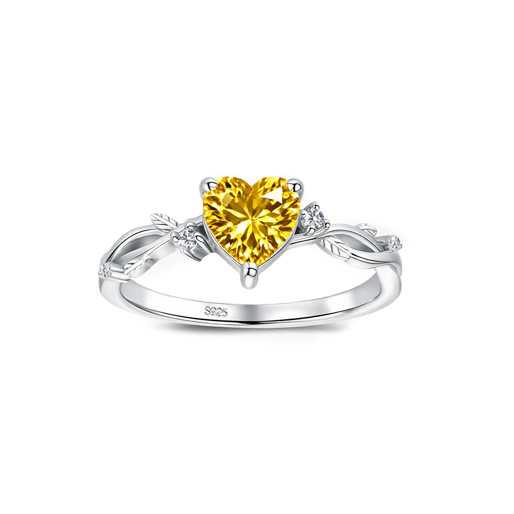 S925 Sterling Silver Zodiac Heart Ring