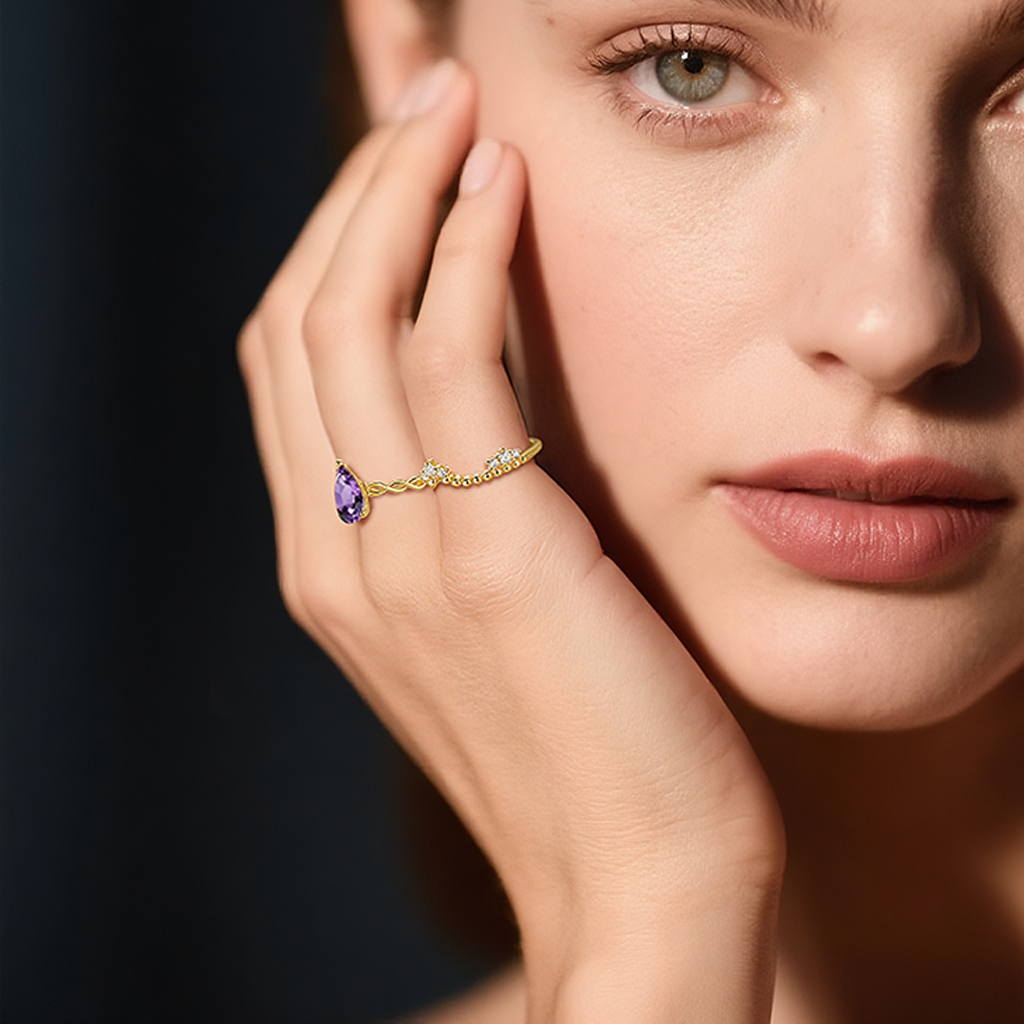 Lace-Inspired Stacking Ring Gold-Plated S925 Sterling Silver